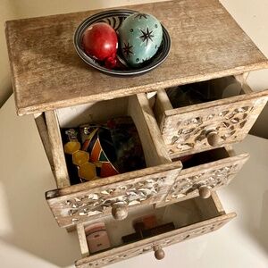 Moving in two weeks!!!Beautiful vintage Rustic Wooden Carved Drawer Chest